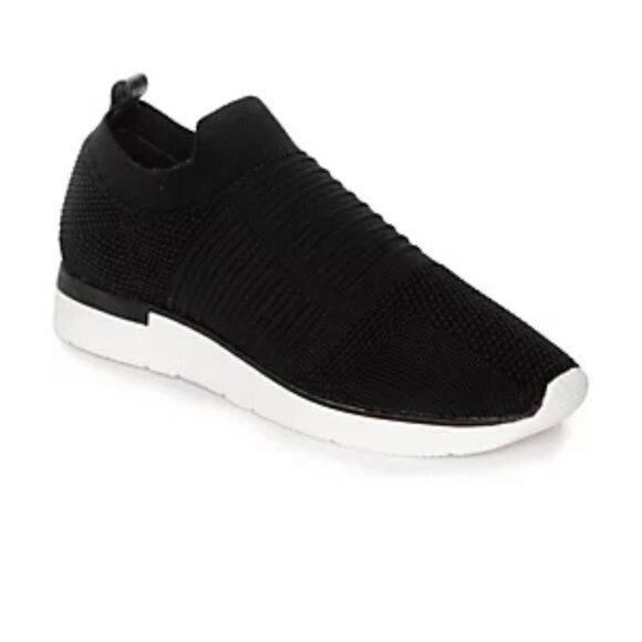 J Slides Great Textured Knit Lightweight Slip On Athletic Sneakers Black Size 9 - Picture 1 of 8